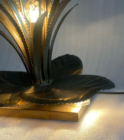 1970′ Lampe aux Roseaux Style Maison Jansen Laiton