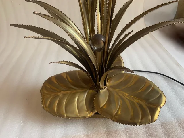 1970′ Lampe aux Roseaux Style Maison Jansen Laiton