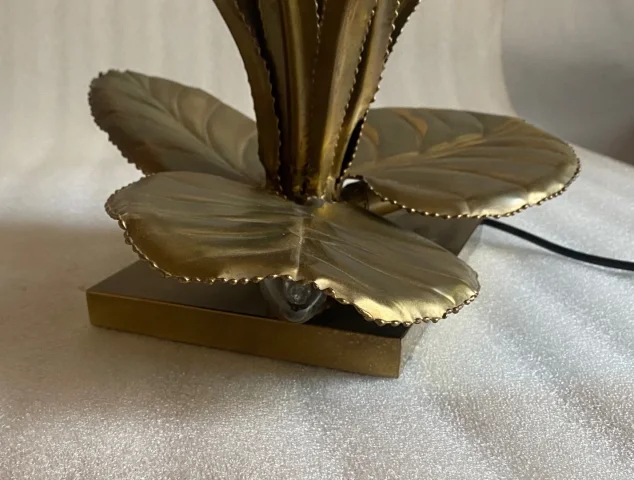 1970′ Lampe aux Roseaux Style Maison Jansen Laiton