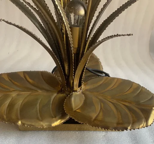 1970′ Lampe aux Roseaux Style Maison Jansen Laiton