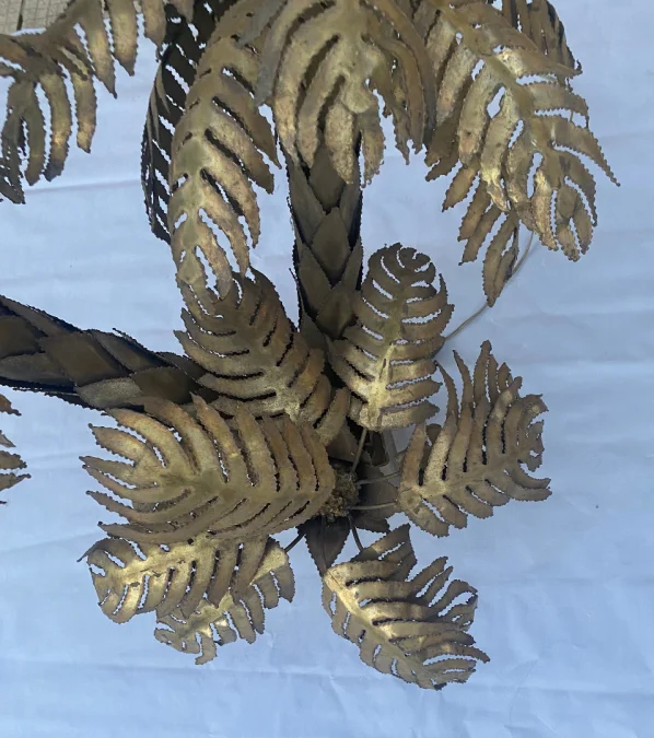1970′ Palm Tree Floor Lamp, Brass Maison Jansen 3 Heads Brutalist Style