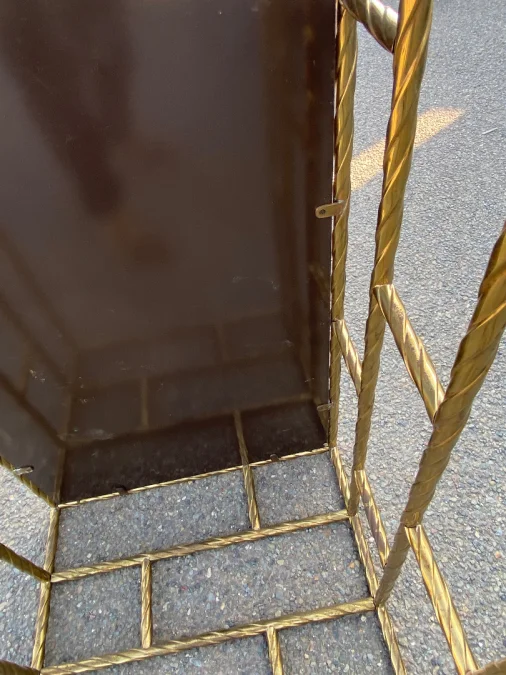 1970′ Coffee Table In Oxidized Bronze Lacquered Top