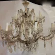 1950′ Lustre Cage En Cristal de Bohême 12 Lampes