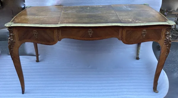1880/1900 Bureau Plat Napoléon III Forme Arbalète à Restaurer