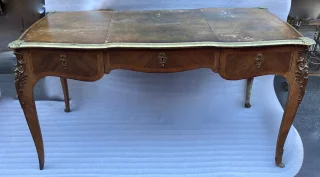 1880/1900 Bureau Plat Napoléon III Forme Arbalète à Restaurer