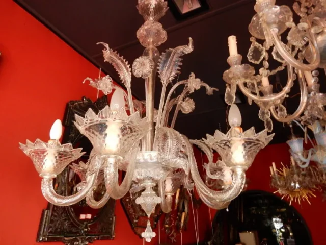 1900/20 Lustre Cristal Murano 6 Bras