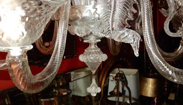 1900/20 Lustre Cristal Murano 6 Bras