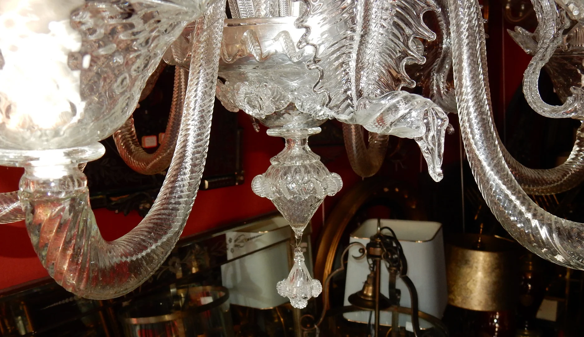 1900/20 Murano Crystal Chandelier 6 Arms