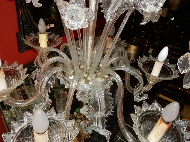 1900/20 Lustre Cristal Murano 6 Bras