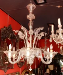 1900/20 Murano Crystal Chandelier 6 Arms