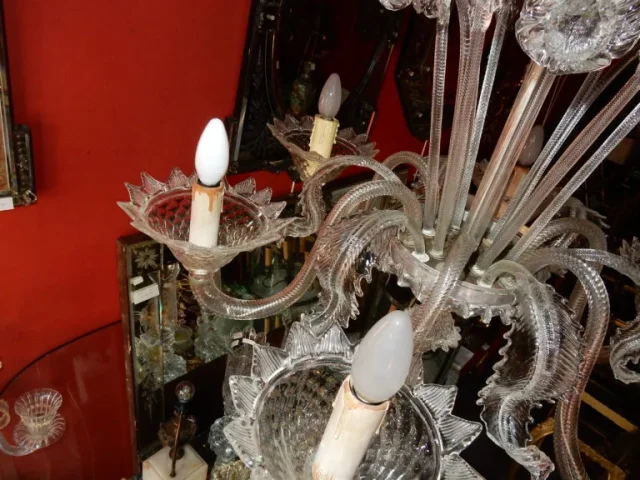 1900/20 Lustre Cristal Murano 6 Bras