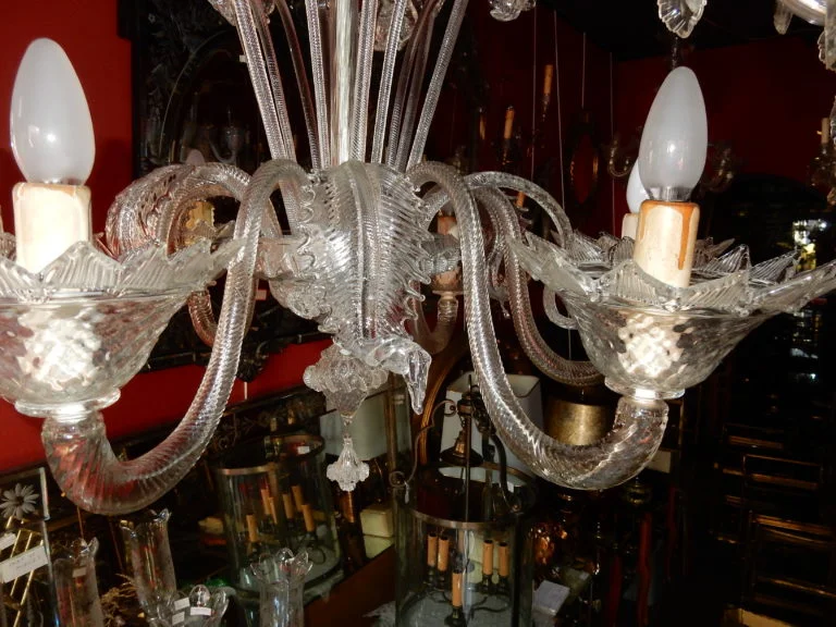 1900/20 Murano Crystal Chandelier 6 Arms