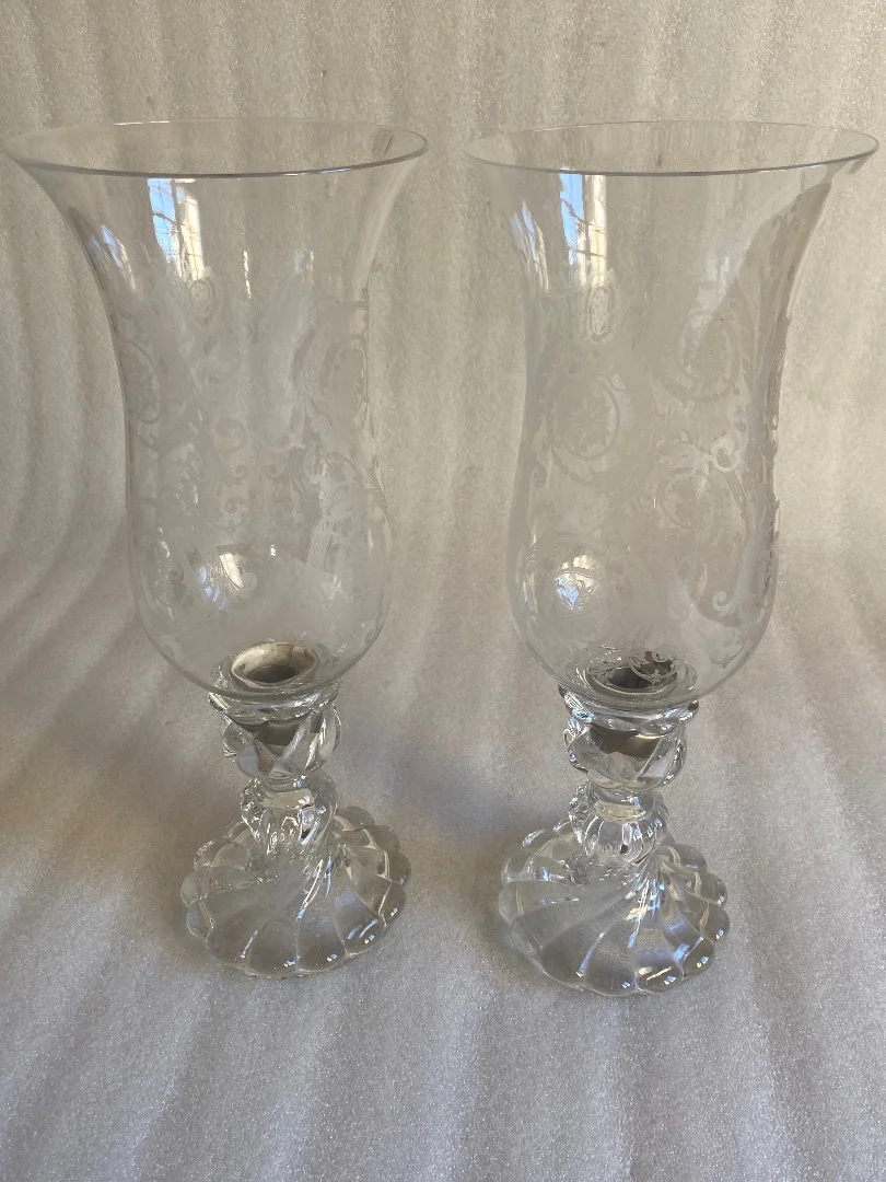 1950/70 Pair of Baccarat Tealight Candlesticks Signed: Tors Model