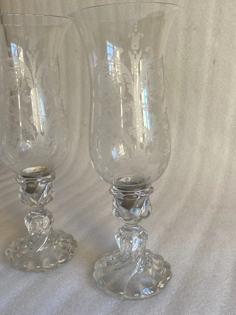 1950/70 Pair of Baccarat Tealight Candlesticks Signed: Tors Model