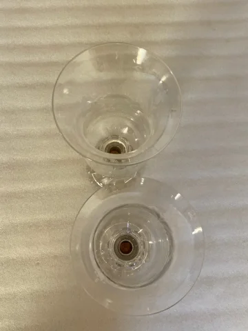 1950/70 Paire de Bougeoirs Photophores Baccarat Signés : Modèle Tors