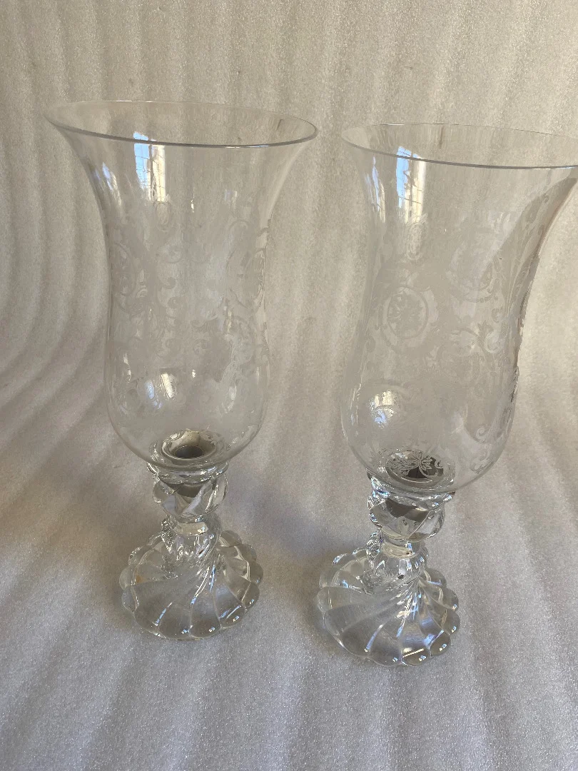 1950/70 Pair of Baccarat Tealight Candlesticks Signed: Tors Model