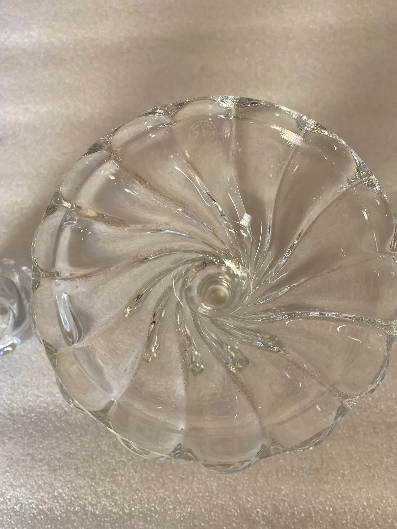1950/70 Pair of Baccarat Tealight Candlesticks Signed: Tors Model