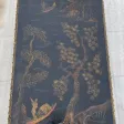 1970′ Table Basse Bronze Doré Style Baguès Decor Palmier Laque de Chine