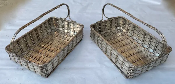 1900′ Paire De paniers De Présentations En Métal argenté Provenance Palace Parisien