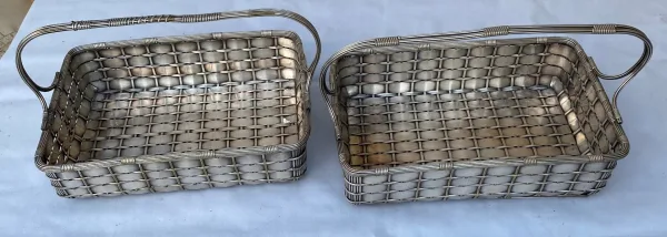 1900′ Paire De paniers De Présentations En Métal argenté Provenance Palace Parisien