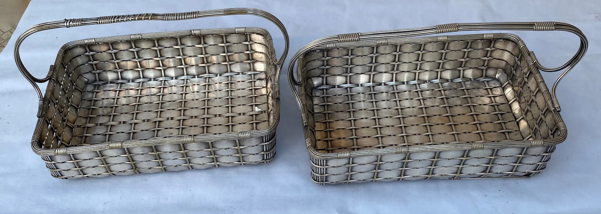 1900′ Paire De paniers De Présentations En Métal argenté Provenance Palace Parisien
