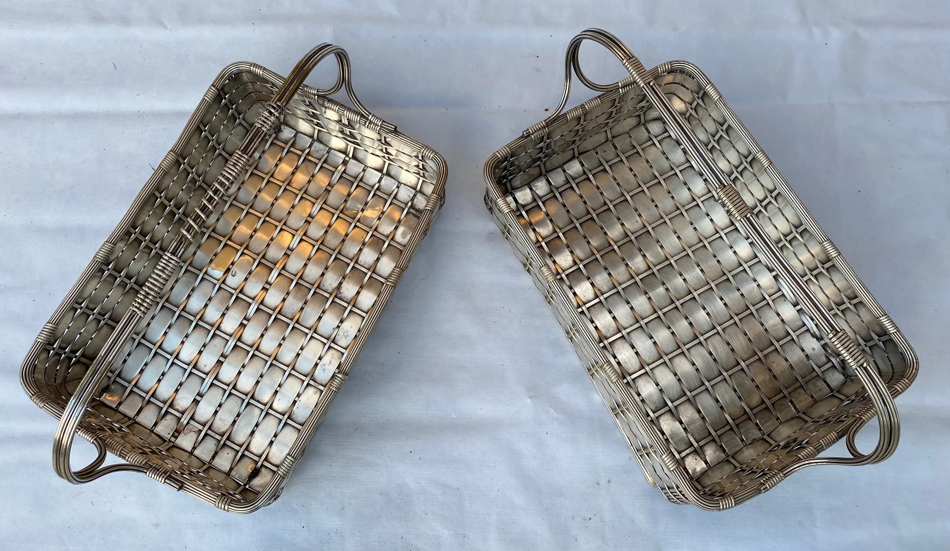 1900′ Paire De paniers De Présentations En Métal argenté Provenance Palace Parisien
