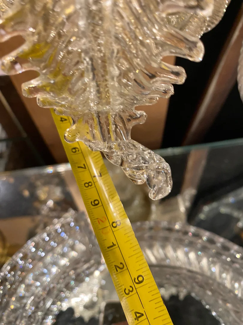 1950/70′ Pair of Wall Lamps with 2 Arms of Light in Murano Crystal With Gold Flakes