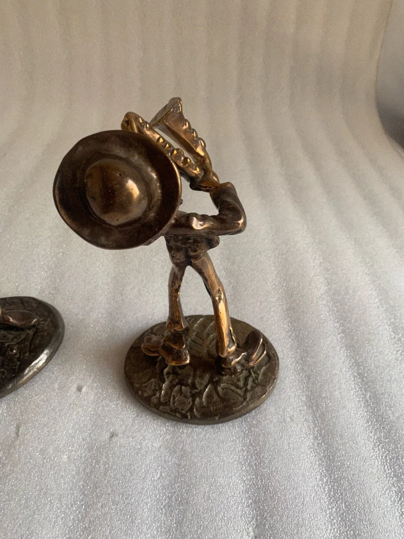 1970/80 Saxophoniste Et Trompettiste En Bronze , Sculptures Signées LOHE