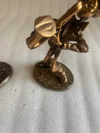 1970/80 Saxophonist And Trumpeter In Bronze, Sculptures Signed LOHE