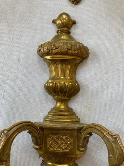 1970/80 Series Of 6 LXVI Style Gilt Bronze Sconces Signed Maison Baguès