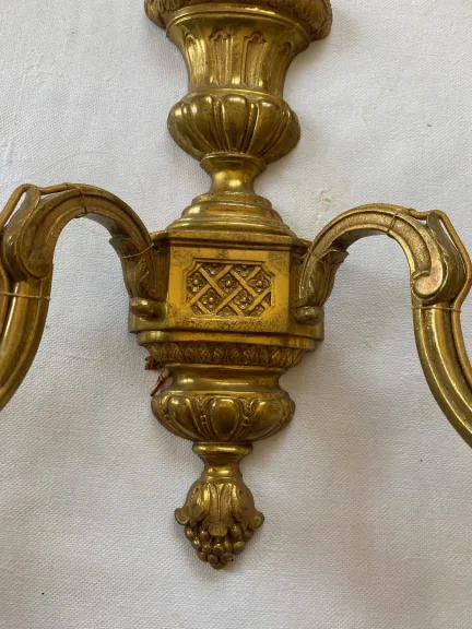 1970/80 Series Of 6 LXVI Style Gilt Bronze Sconces Signed Maison Baguès