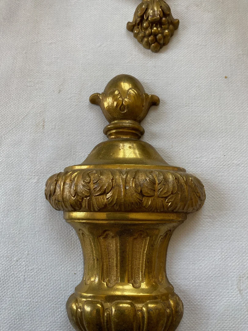 1970/80 Série De 6 Appliques En Bronze Doré De Style LXVI Signées Maison Baguès