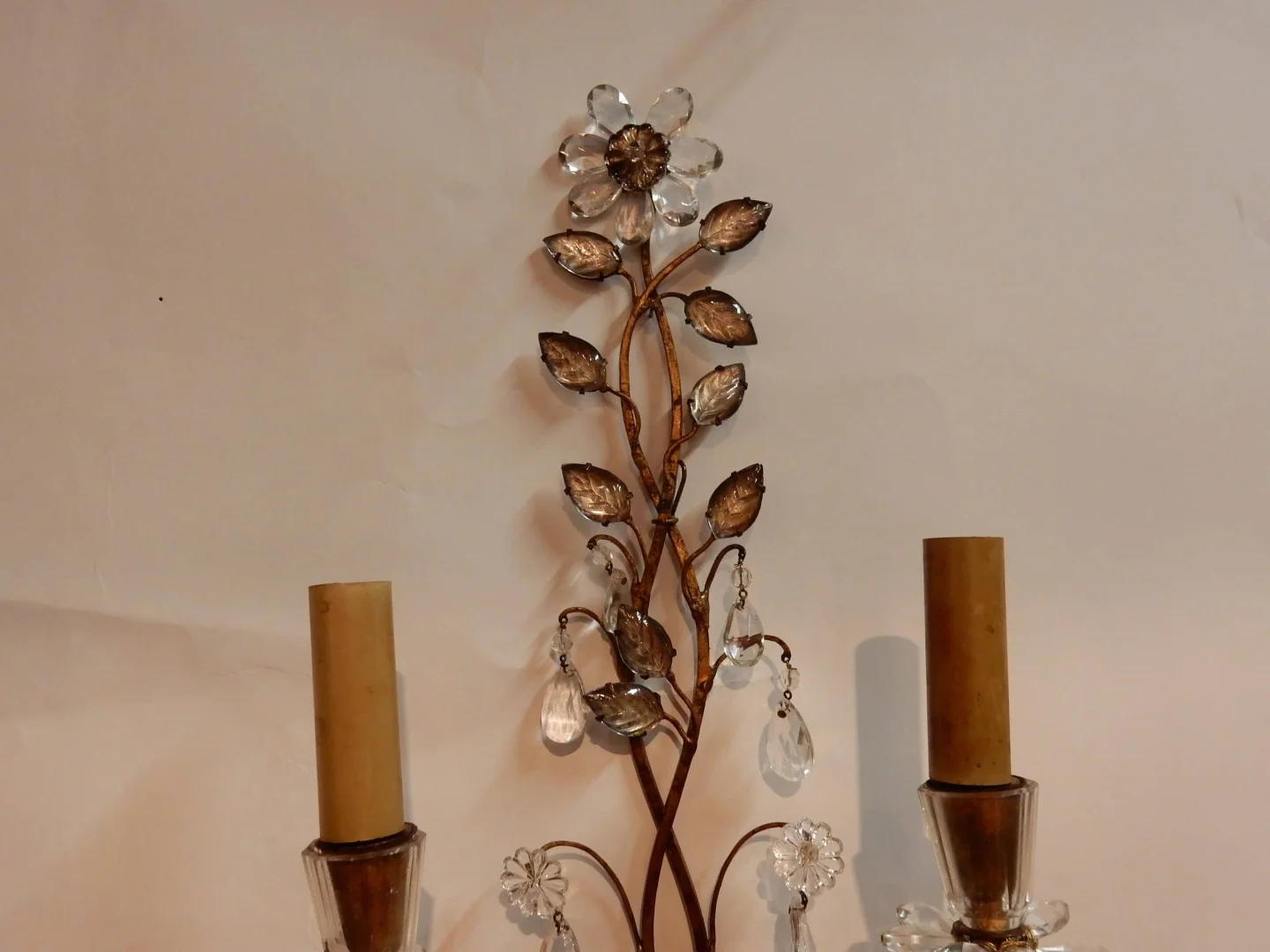 1970′ Paire d’Appliques à la Marguerite Maison Baguès