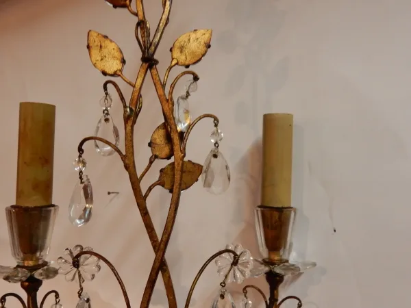1970′ Pair of Marguerite Sconces Maison Baguès