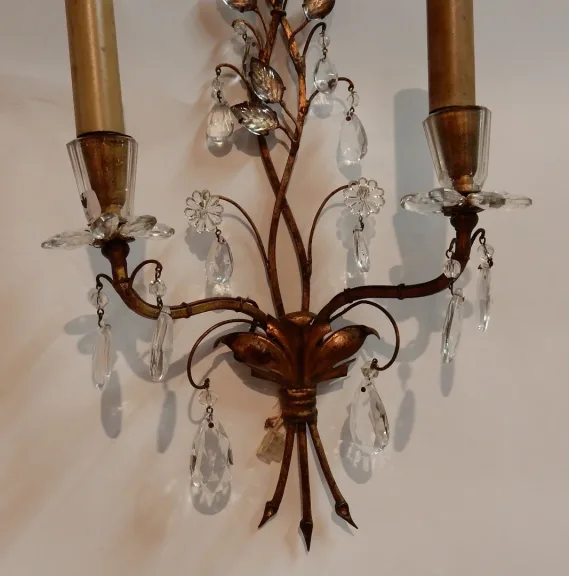 1970′ Pair of Marguerite Sconces Maison Baguès