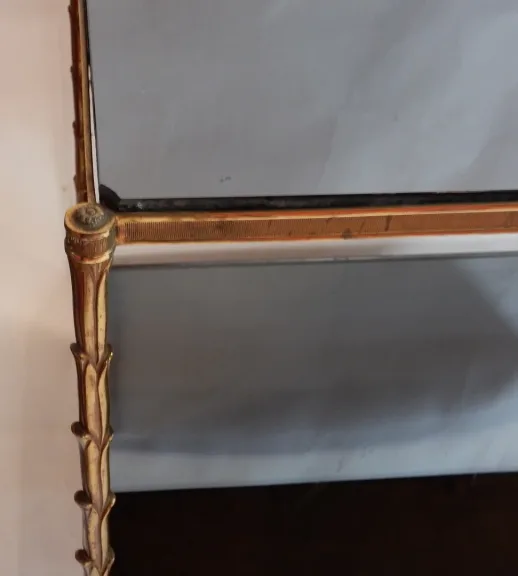 1950/70′ Side Table in Gilt Bronze Palm Decor Maison Charles