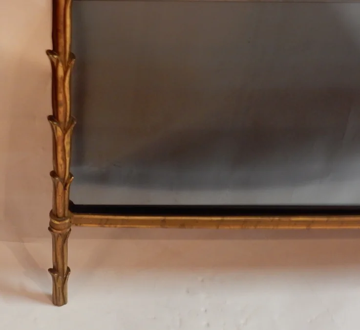 1950/70′ Side Table in Gilt Bronze Palm Decor Maison Charles