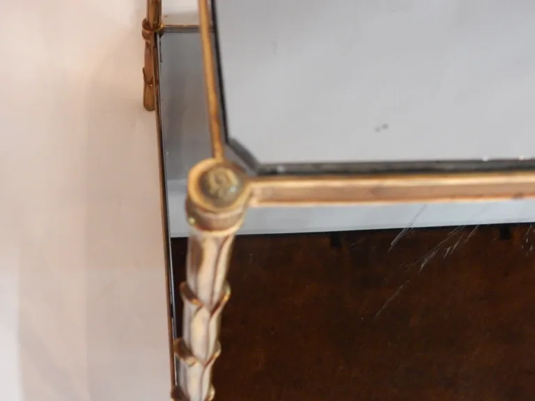 1950/70′ Side Table in Gilt Bronze Palm Decor Maison Charles