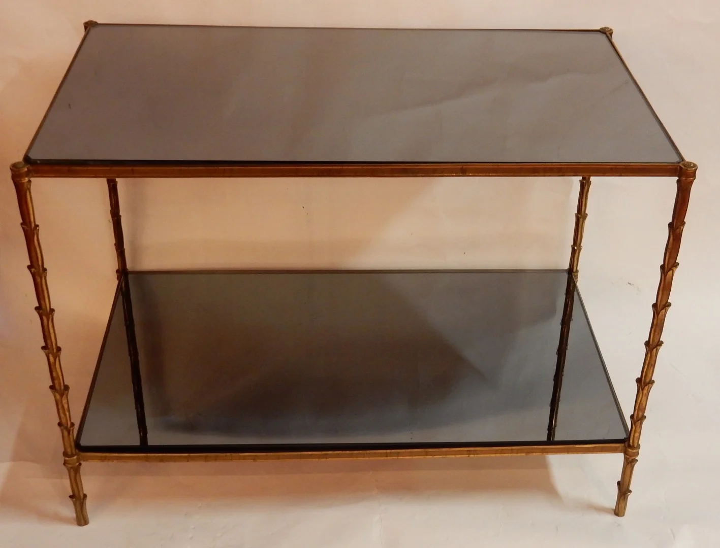 1950/70′ Side Table in Gilt Bronze Palm Decor Maison Charles
