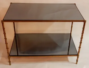 1950/70′ Side Table in Gilt Bronze Palm Decor Maison Charles