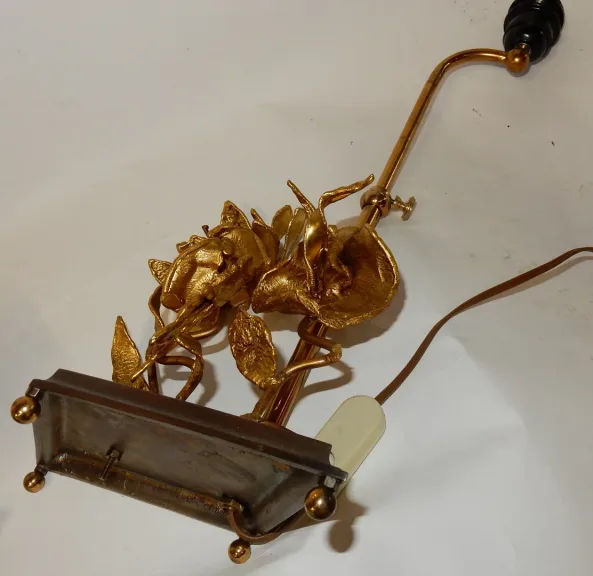1950/70 Pair of Orchid Lamps In Silvered and Gilded Bronze DLG Maison Charles Or Maison Jansen
