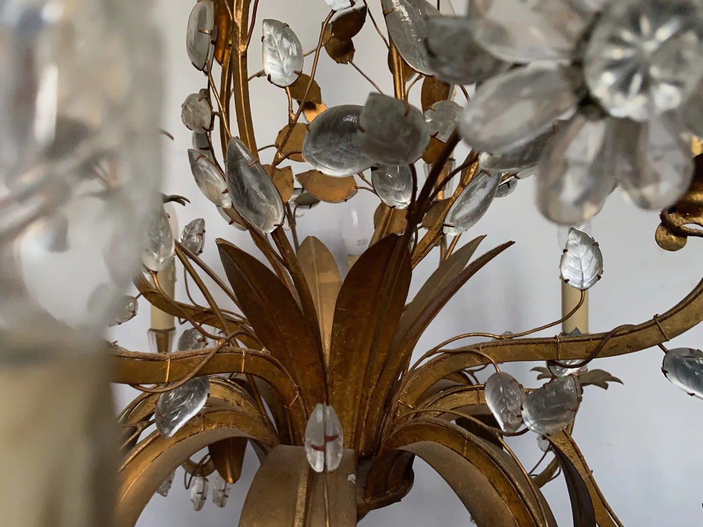 1950/70 Chandelier Maison Baguès Foliage And Flowers 12 Lights