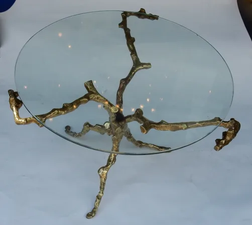 1970′ Coffee Table With Gilt Bronze Branches DLG Agostini