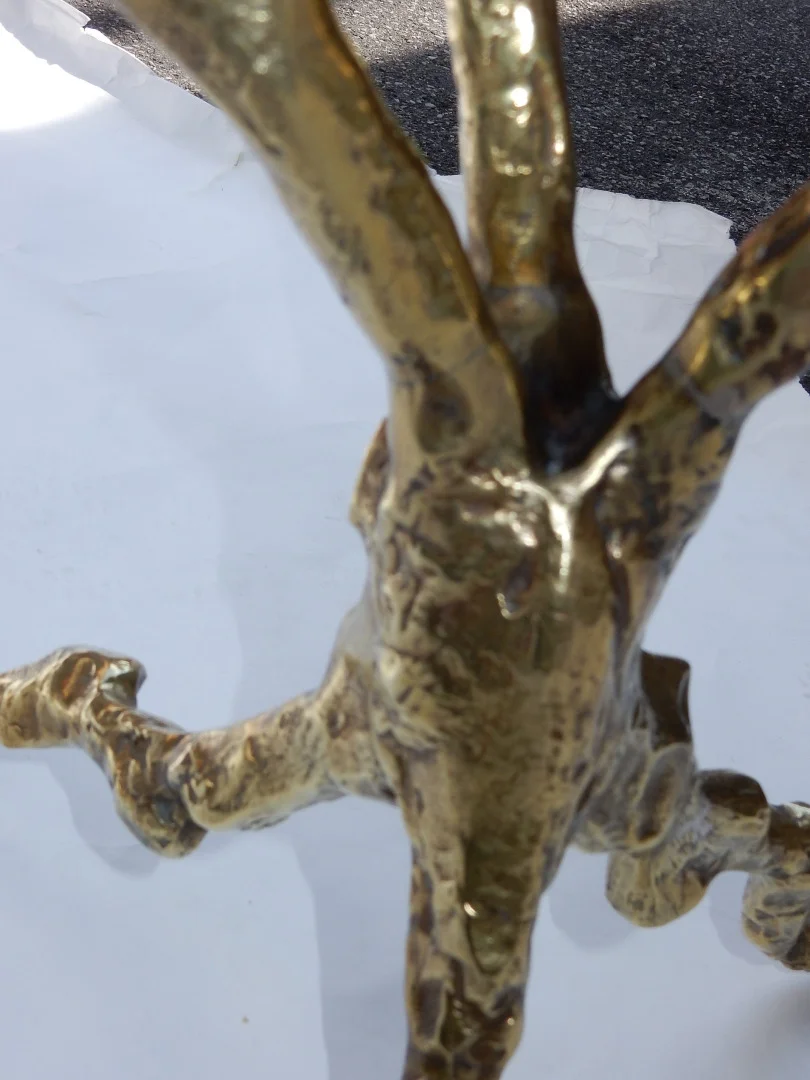 1970′ Table Basse Aux Branchages Bronze Doré DLG Agostini