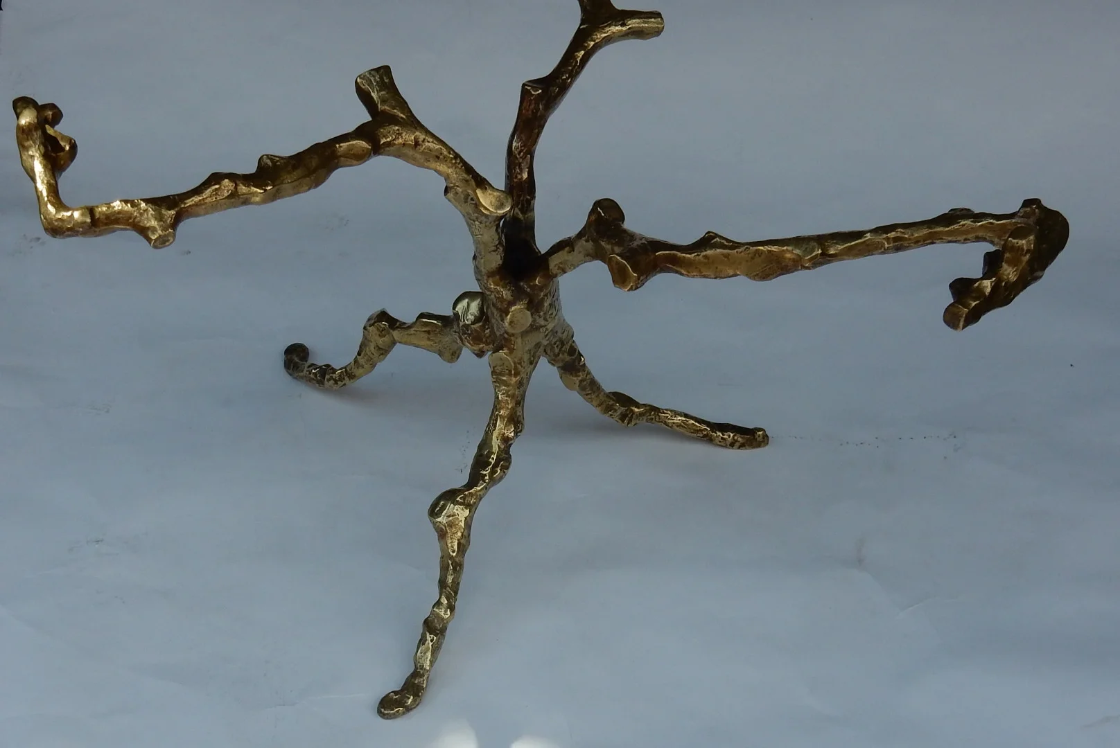1970′ Table Basse Aux Branchages Bronze Doré DLG Agostini