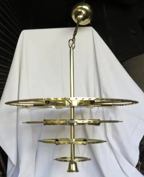 1970′ Lustre 180 Cristaux 17 Ampoules