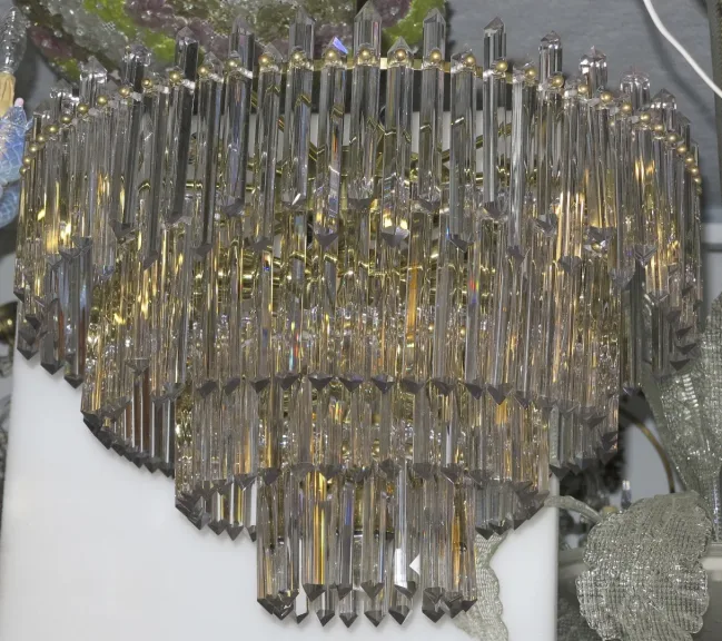 1970′ Lustre 180 Cristaux 17 Ampoules