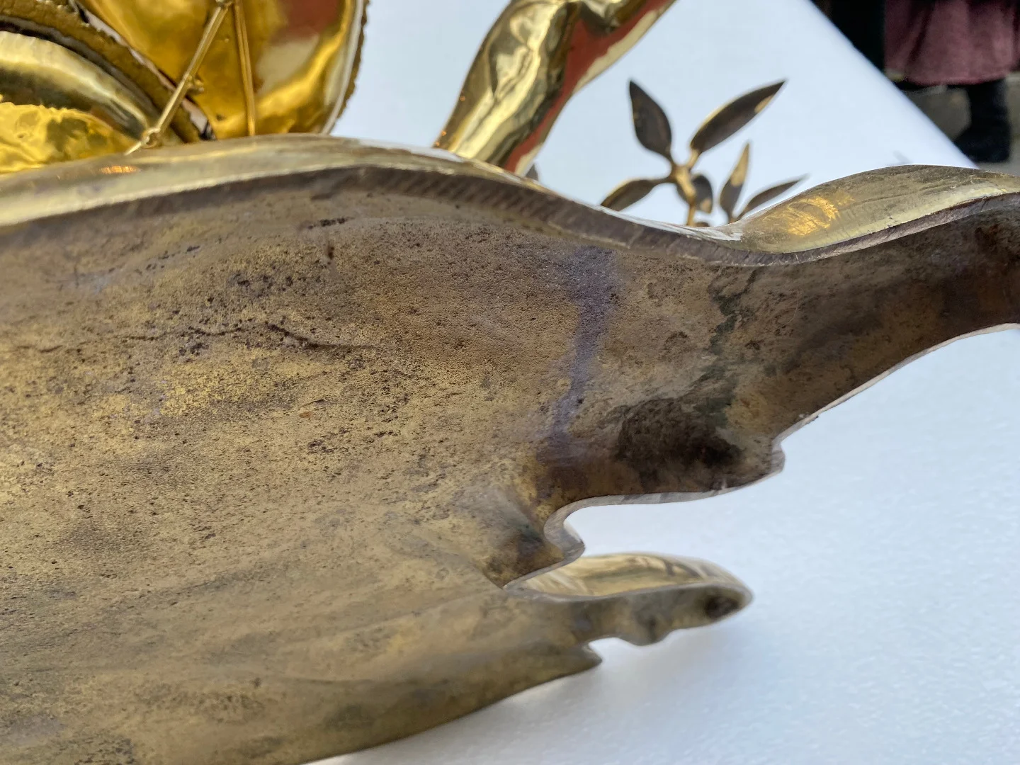 1970’Table Basse Eclairante Au Bonzai Sur Dune De Sable En bronze doré Isabelle Faure Ou Duval Brasseur Avec Papillon Ailes En Agate