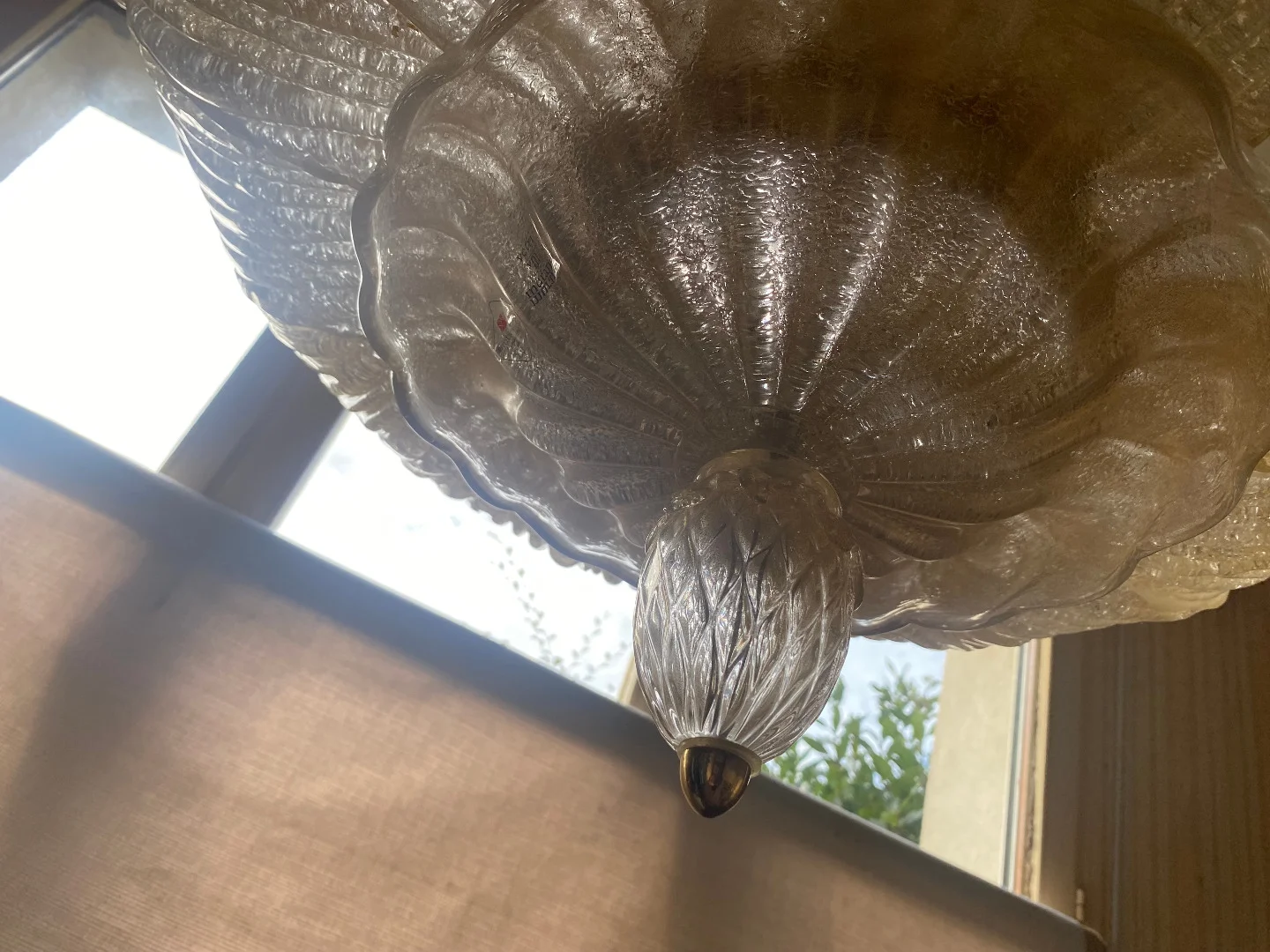 1970/80′ Plafonnier en Verre Ou Cristal De Murano Barovier & Toso