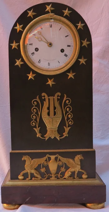 1795′ Directoire Period Clock in Double Patina Bronze with Ouroboros